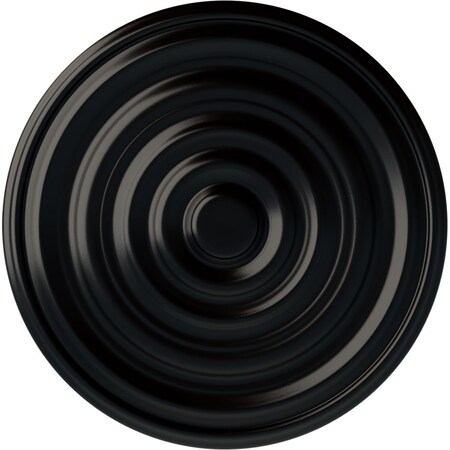 Ekena Millwork Carton Ceiling Medallion (For Canopies up to 3 3/4"), Hand-Painted Jet Black, 17 3/4"OD x 1 3/8"P CM18CABLF